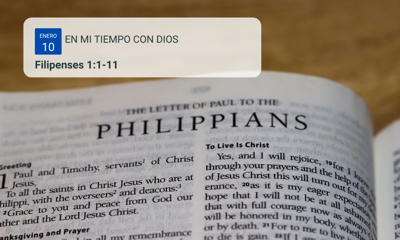 En mi tiempo con Dios de hoy. Filipenses 1: 1-11