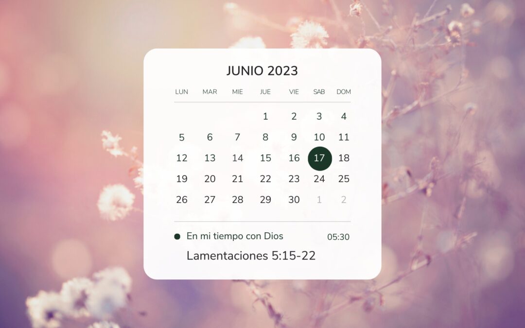 En mi tiempo con Dios de hoy. Lamentaciones 5: 15-22